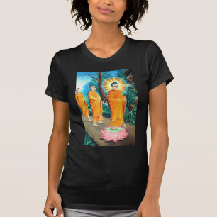 Upplysta buddister i orangar tee shirt