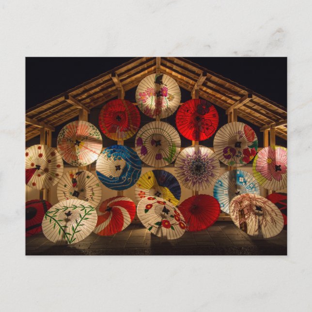 Upplysta parasoler vykort (Framsida)