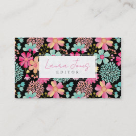 Uppmålade Blommigt Writer Editor Womens Tidsbeställning Kort