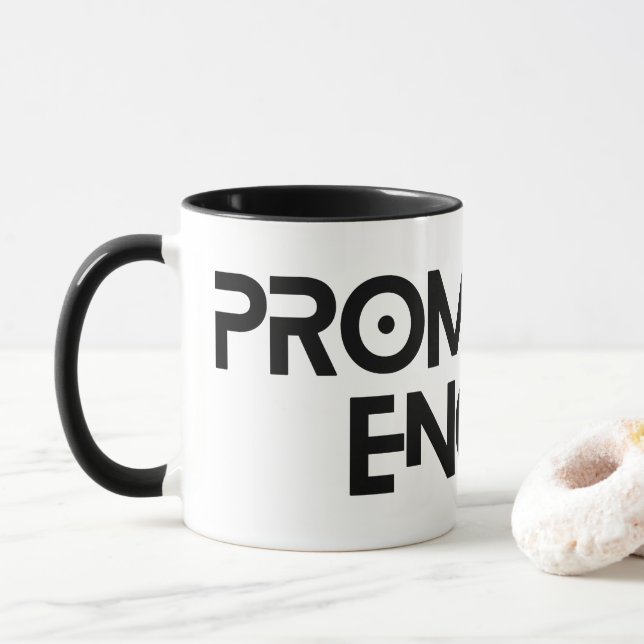 Uppmana ingenjör till minimalistcitat mugg (Med munk)