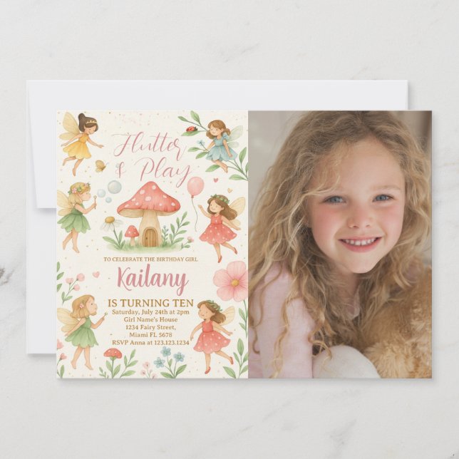 Uppmaning av blommor och uppspelning av fjällfödel inbjudningar (Framsida)