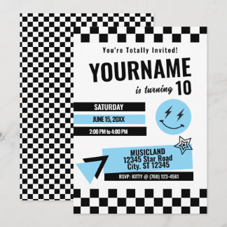 Uppmaning av hela retro-födelsedagar (Turq) Inbjudningar