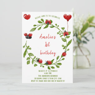 Uppmaning av Ladybug-födelsedagsinbjudan i cute Wa Inbjudningar