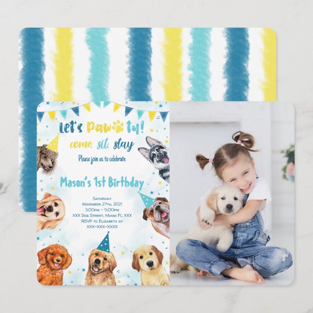 Uppmaning av marionettfoto inbjudningar (Fram/baksida)