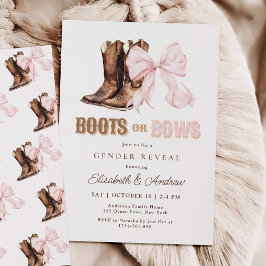 Uppmaning för Boots eller Bows Gender Reveal Inbjudningar