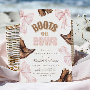Uppmaning för Boots eller Bows Gender Reveal Inbjudningar