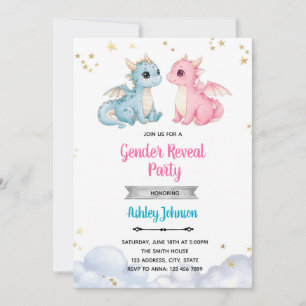 Uppmaning för Dragon Gender Reveal Inbjudningar