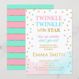 Uppmaning för Gender av Golden Stars Little Star Inbjudningar