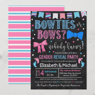 Uppmaning för Gender av kupéer för Bowties eller B Inbjudningar