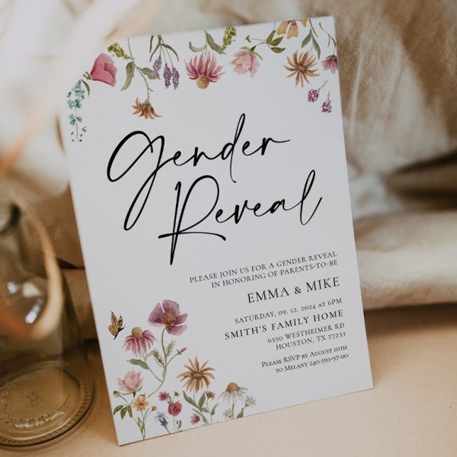 Uppmaning för Gender av Wildblomma Inbjudningar (Skapare uppladdad)