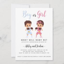Uppmaning för visning av Gender för Baby Boxing Ma Inbjudningar