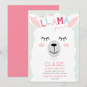 Uppmaning till Alperna Birthday i Llama-Roligten Inbjudningar