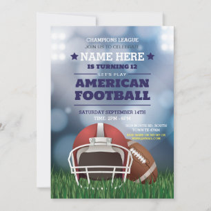 Uppmaning till amerikanska fotbollsdagen Party Inb Inbjudningar