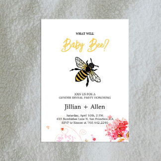 Uppmaning till Baby Bee Gender Reveal Inbjudningar