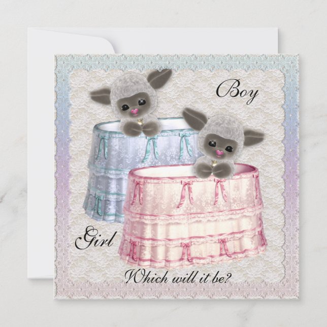 Uppmaning till baby Gender-kalvningspartiet Inbjudningar (Framsida)