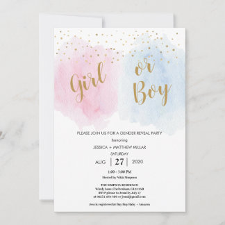 Uppmaning till Baby Gender  Reveal Inbjudningar
