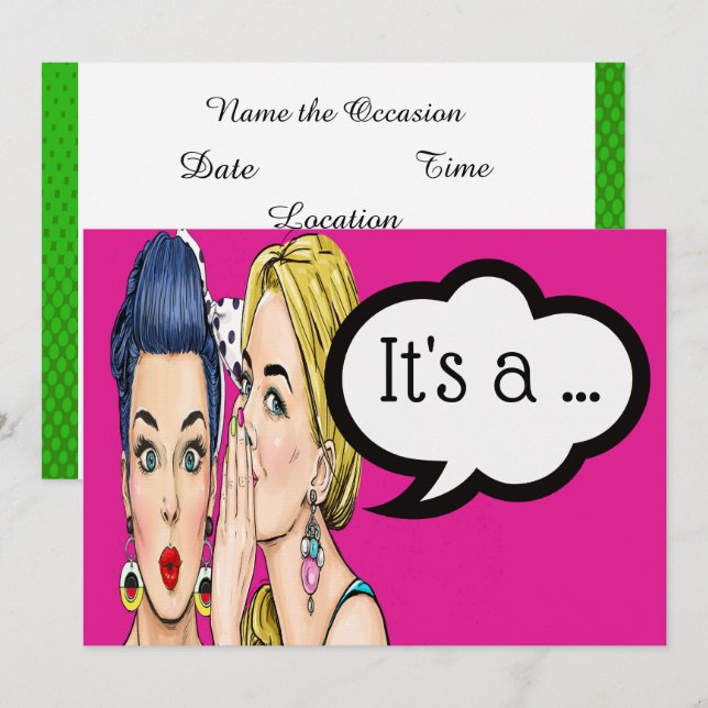 Uppmaning till Baby Gender-visning Inbjudningar (Fram/baksida)