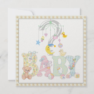Uppmaning till Baby Mobile Gender Reveal Party Inbjudningar