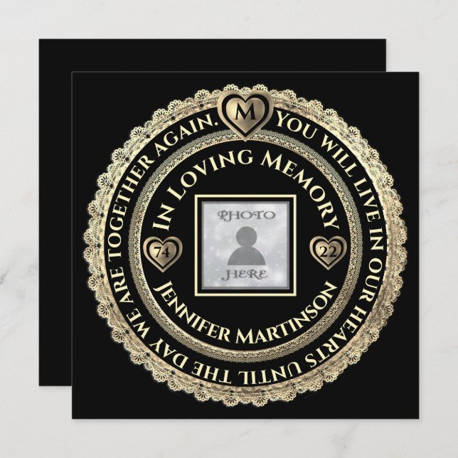 Uppmaning till begravning/Firande av livförsäkring Inbjudningar (Fram/baksida)