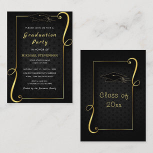 Uppmaning till Black Guld Ornaments Framed Student Anteckningskort