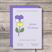 Uppmaning till botaniska Vilden Pansy Birthday