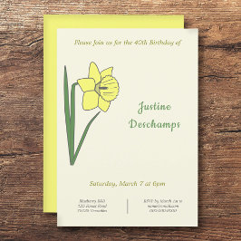 Uppmaning till botaniskt Daffodil-födelsedag Inbjudningar