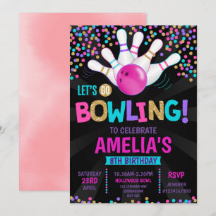 Uppmaning till Bowling Party på födelsedagen Inbjudningar