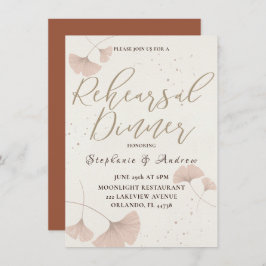 Uppmaning till Calligraphy Rehearsal Dinner Terrac Inbjudningar