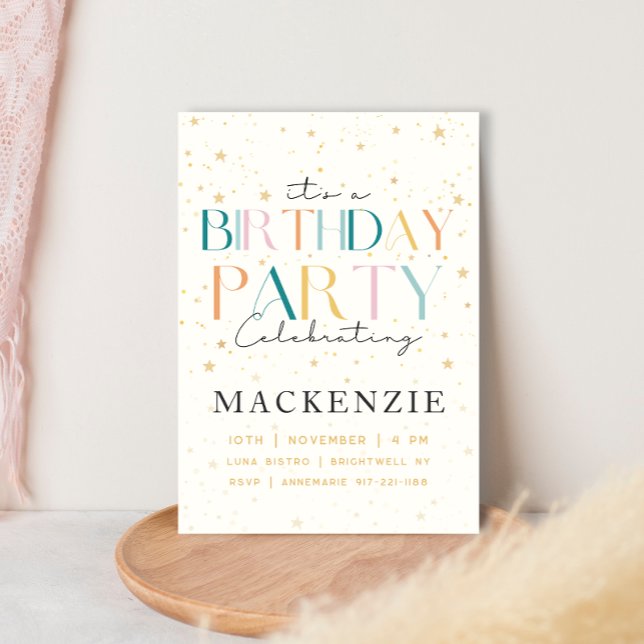 Uppmaning till Celestial Starry Himlar födelsedag Inbjudningar (Skapare uppladdad)