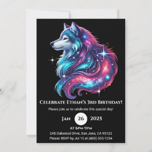 Uppmaning till Celestial Wave Varg Birthday-inbjud Inbjudningar