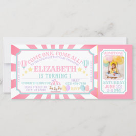 Uppmaning till Circus Carnival Biljett födelsedag