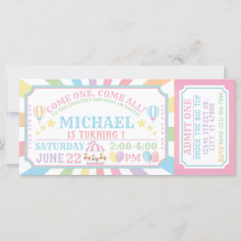 Uppmaning till Circus Carnival Biljett födelsedag