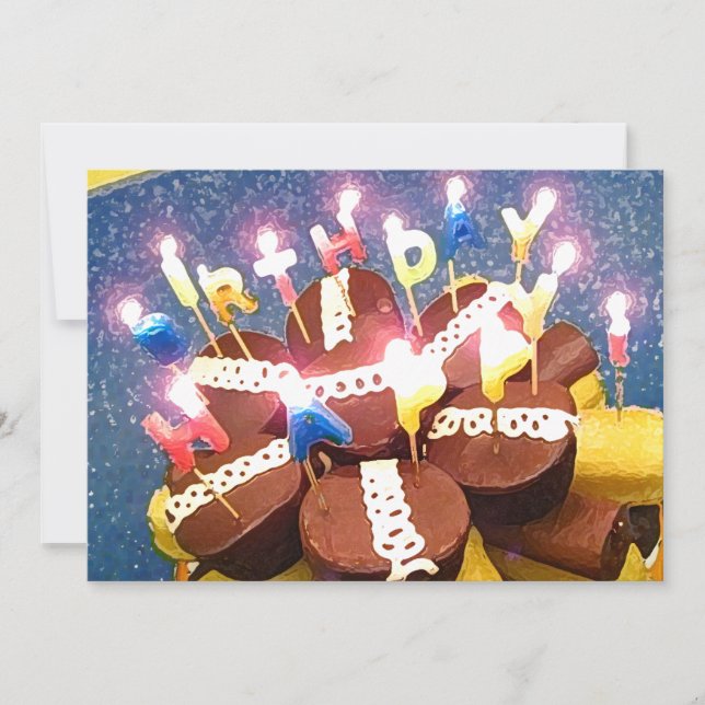 Uppmaning till Cupkaka på födelsedagen Inbjudningar (Framsida)