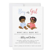 Uppmaning till Cute African American Gender Reveal