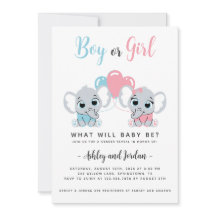 Uppmaning till Cute Baby Elephant Gender Reveal