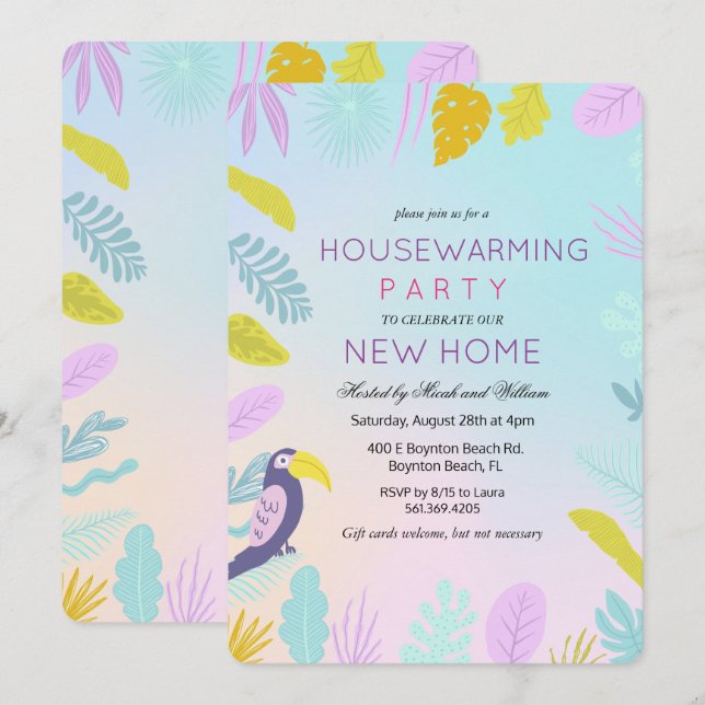 Uppmaning till den tropiska Handflatan Macaw-fågel Inbjudningar (Fram/baksida)