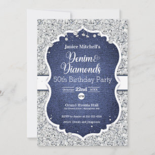Uppmaning till Denim och Diamonds födelsedag Kort