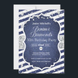 Uppmaning till Denim och Diamonds födelsedag Kort<br><div class="desc">Denna inbjudan gäller denim och diamanter party. Perfekt för födelsedagar,  politiska händelser och pension</div>