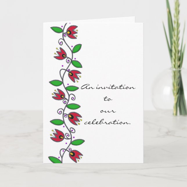 Uppmaning till egenintresse Vine bröllop att anpas Inbjudan (Framsida)