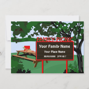 Uppmaning till Family Picnic Park Landcape Inbjudningar
