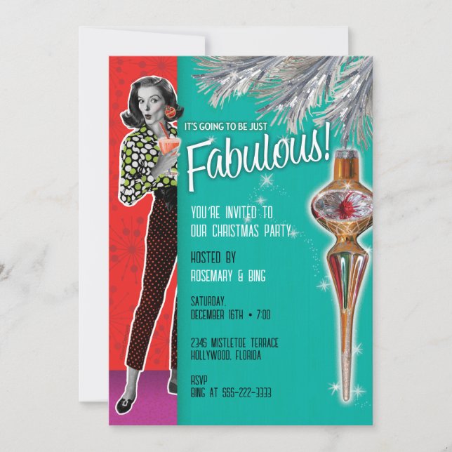 Uppmaning till fester på julafton inbjudningar (Framsida)