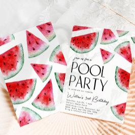 Uppmaning till födelsedagen i Watermelon Bassäng P Inbjudningar