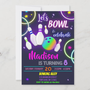 Uppmaning till födelsedagskalender Neon glow party Inbjudningar