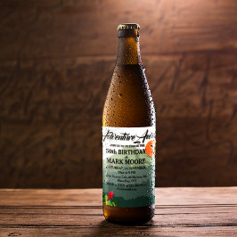 Uppmaning till födelsedagstid i bergsområden och s vinflaska etikett