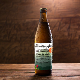 Uppmaning till födelsedagstid i bergsområden och s vinflaska etikett