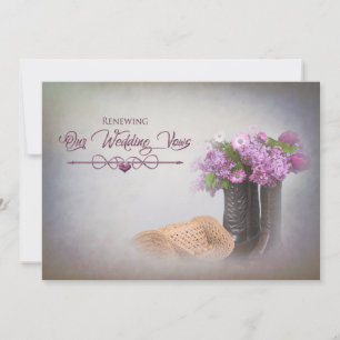 Uppmaning till förnyelse av bröllop, Boots/Flowers Inbjudningar