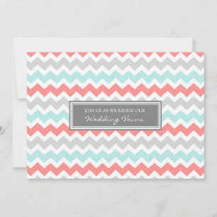 Uppmaning till förnyelse av Coral Aqua Chevron Brö Inbjudningar