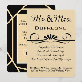 Uppmaning till förnyelse av elegant bröllop Vow Inbjudningar