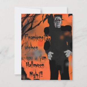 Uppmaning till Frankenstein Halloween fest OSA Kort