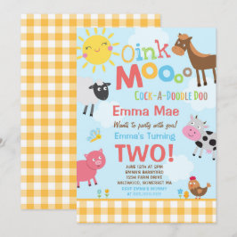 Uppmaning till gårdsektigdagen Gamla MacDonald Far Inbjudningar